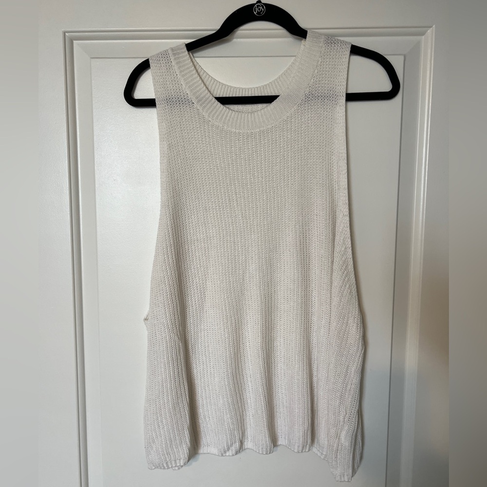 Reformation Cream Knit Ribbed Tank Top